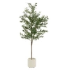 Image de ML-Design Olivier Artificiel 210 cm Décoratif, Plante Verte Grande avec Tronc en Bois