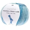 Image de Laine à chaussette Superba Merino + Linen + Silk 4 fils - 100 gr -(...) - Bleu (004 - Swimmingpool)