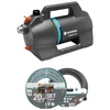 Image de Gardena pompe de jardin 4200 Silent Set: Pompe d’arrosage innovante silencieuse avec unité d’aspiration 3,5 m et tuyau Classic 20 m, débit 4 200 l/h, moteur 600 W, étanche, économique (9055-20) en occasion ou reconditionné