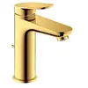Image de Mitigeur lavabo DUVARIT Wave M avec vidage doré poli