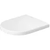 Image de Siège de WC Duravit D-Code, amovible, avec fermeture automatique, fixation par pin, 360x483mm, se chevauchant, blanc brillant, charnières en inox, 0028590000 en occasion ou reconditionné