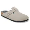 Image de Birkenstock - Boston BS Suede Leather - Sandales Stone Coin - 39 - Étroit