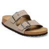 Image de Birkenstock - Arizona Birko-Flor Nubuck - Sandales Gray Taupe - 37 - Étroit