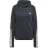 Image de Sweatshirt à capuche femme adidas Own the Run 3 Stripes Noir XS IK5015