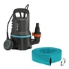 Image de Kit anti-inondation - Pompe d'évacuation pour eaux chargées 9000 l/h - Tuyau de refoulement 10m - Caisse en plastique