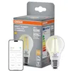Image de Osram Lampe LED SMART+, A60, 6 W, 2 700 K, E27, en forme d'ampoule, à filament, transparente, à intensité variable, contrôlable avec application ou assistant vocal, compatible Matter en occasion ou reconditionné
