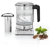 Image de WMF KITCHENminis Bouilloire théière électrique en verre, 1 L, 1900 W, 5 niveaux de température, Maintien au chaud, Sans Fil, Qualité Schott Duran, Filtre thé intégré, Design Inox & Compact 0413180012 en occasion ou reconditionné