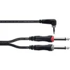Image de Câble Y Bretelle Mini-jack Stéréo Coudé / 2 Jacks Mono 3 M Câbles adaptateur