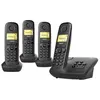 Image de A270A Quattro - Téléphone sans fil - système de répondeur avec ID d'appelant - DECT\GAP - noir + 3 combinés supplémentaires