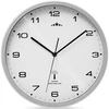 Image de Horloge murale blanche argentée radio pilotée Ø 31cm