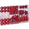 Image de Lot de 102 boules et décorations de Noël rouge pour sapin