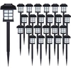 Image de 24x lampes solaires noires LED pour jardin et allée