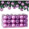 Image de Lot de 54 boules de Noël roses 6 cm