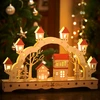 Image de Arche lumineuse de Noël paysage 8 LED décoration en bois