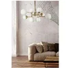 Image de Erich Suspension de plafond Globe en laiton, 8 lumières, E14