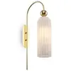 Image de Antic Applique murale moderne or, abat-jour en verre blanc