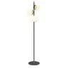 Image de Nostalgia Lampadaire moderne à bras multiples or mat, abat-jour en verre