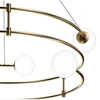Image de Balance Plafonnier suspendu moderne cylindrique doré, abat-jour en verre