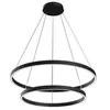 Image de Rim Plafonnier suspendu circulaire à 2 niveaux à LED noir intégré Modern Rim