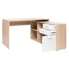 Image de Bureau d'angle LONDON - Panneaux de particules - Décor chene sonoma, blanc - 136 x 75 x 139 cm