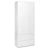 Image de Armoire chambre adulte IMAGE 7 - Décor blanc - 2 portes + 2 tiroirs - L80 x H191 x P40 cm