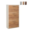 Image de Armoire à chaussures au design moderne 61x25x115cm 3 portes 18 paires Drevo, Couleur: bois neutre