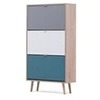 Image de CUBA Meuble a chaussures 18 paires - Décor Chene sonoma et gris clair - L 70 x P 24 x H 127 cm