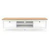 Image de Meuble TV et commode au design rustique épuré en chêne blanc 160cm Kapis
