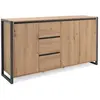 Image de DENVER Buffet 3 portes 3 tiroirs - Decor chene artisan / Anthracite - L 160 x P 40 x H 88 cm