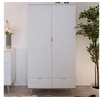 Image de Armoire 2 portes 2 tiroirs 90x55x180 cm blanc - GOTHY