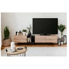 Image de Meuble TV 3 abattants - Decor chene et noir - L 195 x P 37 x H 48 cm - NOLA