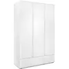 Image de Armoire chambre adulte IMAGE 60B - Décor blanc - 3 portes + 2 tiroirs - L121,6 x H191 x P55 cm