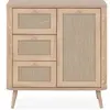 Image de Commode - 3 tiroirs - 1 porte - Décor Cannage - L80,9 x H84 x P40 cm