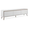 Image de Meuble TV 3 abattants 175x38x50 cm blanc et chêne - AROUY