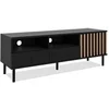 Image de Meuble TV 2 niches 2 tiroirs 1 porte noir et bois Monza
