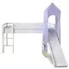 Image de Lit Mezzanine Tour Toboggan Bois de Pin