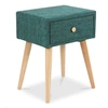 Image de Table de chevet avec tiroir en tissu turquoise