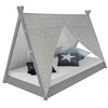 Image de Lit Tipi Enfant 90x200 Tissu gris étoilé