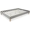 Image de Lit Futon Double 180 x 200 Tissu Gris