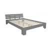Image de Lit double lit en bois futon lit 140x200 lit pin gris cadre de lit en bois massif