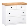 Image de Commode Chêne Blanc en Bois Massif avec 4 Tiroirs Sideboard 92,3 x 82 x 41,8 cm