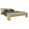 Image de Lit double 140x200 marron matelas et sommier à lattes
