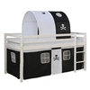 Image de Lit mezzanine 90x200 avec sommier noir pirates
