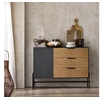 Image de HFSB02-SCH Buffet Bas, Commode Armoire de Rangement, Buffet Bahut pour Cuisine Salle à Manger Salon Entrée avec Placard, 1 Porte et 3 Tiroirs
