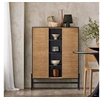 Image de HFSB04-SCH Buffet Commode Armoire de Rangement, Armoire Latérale, Meuble de Rangement pour Cuisine Salle à Manger Salon, 2 Portes, 4 Compartiments