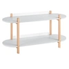 Image de Etagère de Rangement 2 Niveaux en Bois, Console de Table Grise