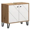 Image de trendteam smart living - Meuble sous-Vasque - Salle de Bain - Tactile - Dimensions d'assemblage (LxHxP) 69 x 61 x 33 cm - Couleur chêne Artisanal avec Blanc - 210230107 en occasion ou reconditionné