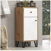 Image de Touch armoire de salle de bain mat blanc, chene décor.