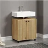 Image de Meuble sous lavabo 2 portes 60x42x64 cm naturel - FRUTZ