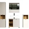 Image de Salle de bain complete Cachemire L180 H186 P42 cm Colonne Miroir Meuble sous va